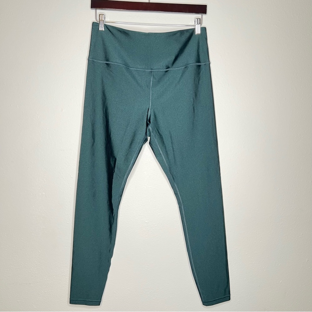 Athleta Elation Sheen Leggings 7/8 Womens Sz Large Green Shiny Disco 80s Elf